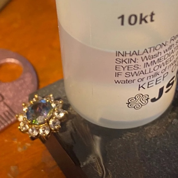 Solid 10k gold mystic topaz earrings-firm price no offers - Picture 6 of 12